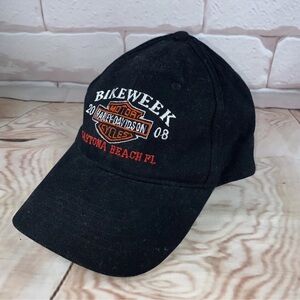 2008 67th Annual Bike Week Daytona Beach Black Danelley Baseball Cap Hat
